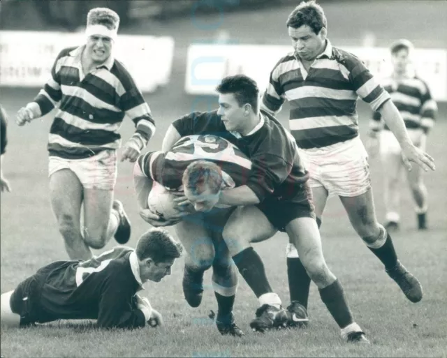 1990s Rugby Scarborough RUFCV Whitby 3/11/90 Press photo 10x8"