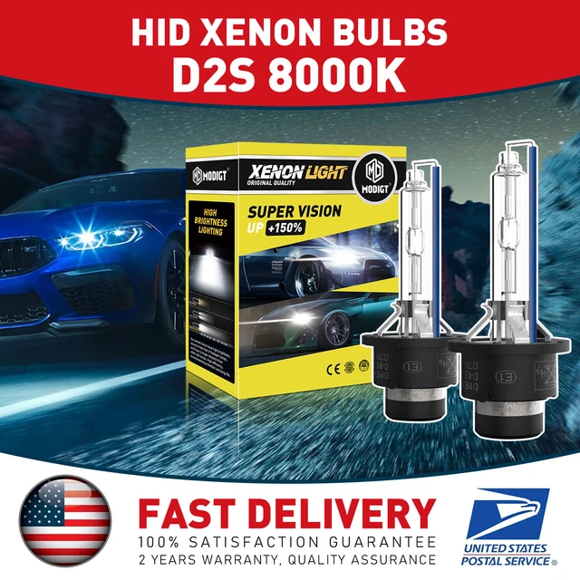 2PCS D2S 8000K HID Xenon Headlight BULBS Set for 03-05 Mercedes-Benz C320