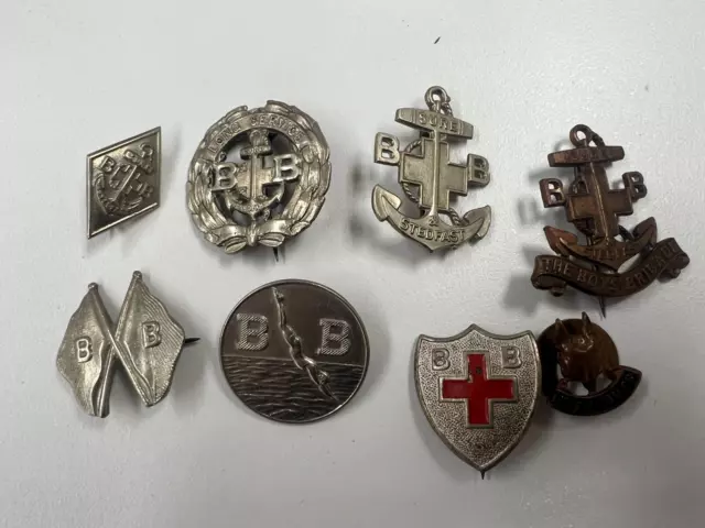 Collection Of Old Boys Brigade Badges Inc Long Service Etc