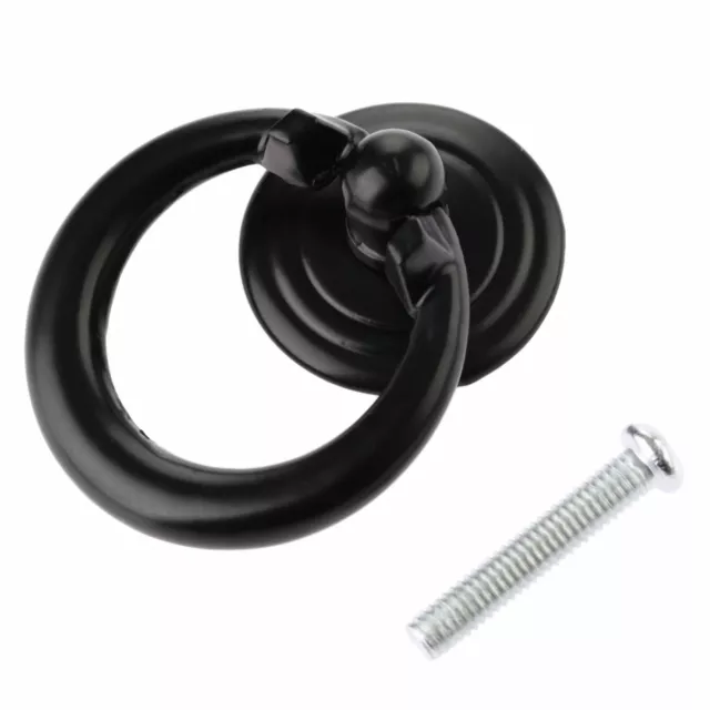 Cabinet Knobs Drawer Dresser Bin Cupboard Pull Ring Door Handles Black Stylist