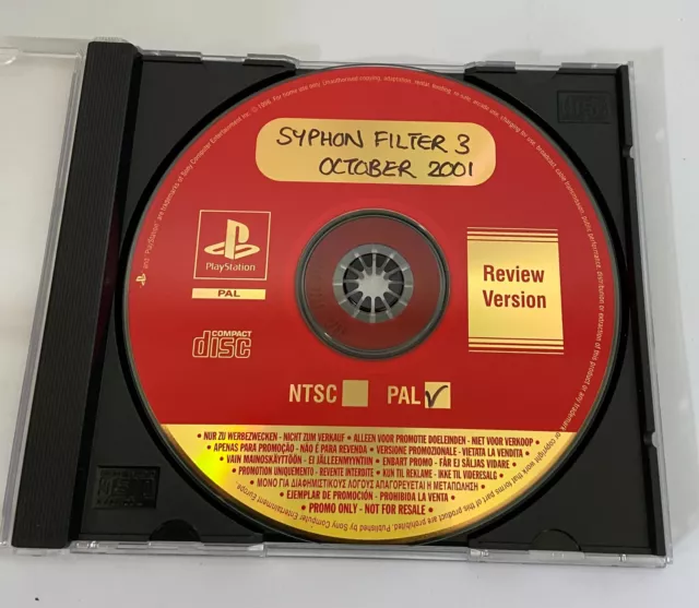 Syphon Filter 3 Sony PlayStation 1 PS1 PAL Promo Version Rare