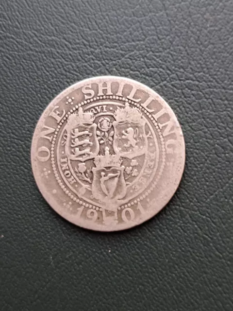 1901 Silver Shilling Queen Victoria Coin