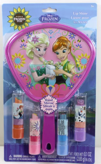 Disney Frozen Elsa Anna Fever Lip Shine Gloss 4 Asst Flavors With Mirror