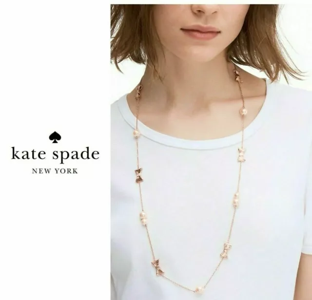 Kate Spade New York All Wrapped Up In Pearls Scatter Necklace Cream Gold Blush