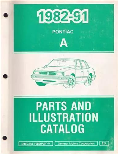Pontiac 6000 Parts Book 1991 1990 1989 1982-1988 Illustrated Master Part Catalog