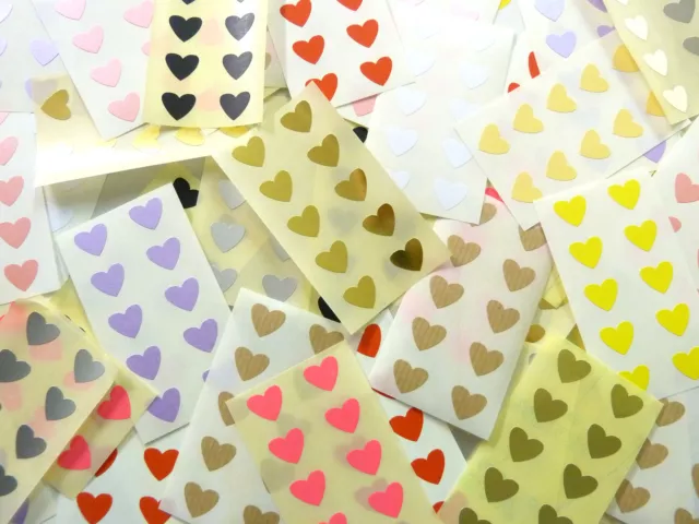 Mini Sticker Pack, Small 13x12mm Self-Adhesive Heart Shape Stickers, Labels