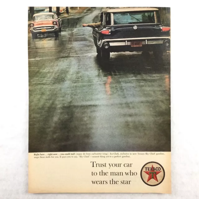1963 TEXACO Gasoline vintage print ad - Ice Chek Gas Texaco Star Sky Chief