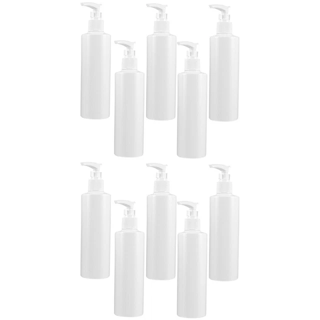 Botellas de champú de plástico botellas de bomba vacías contenedor de loción de viaje transparente 10 un.