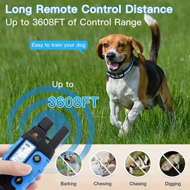 Smart Pet 1100 Yd Remote Dog Training Shock Collar for  Small Medium Large Dogs 3