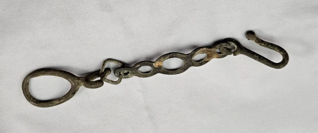 Antique Brass Fireplace Pot Hook ~ Perhaps Late 18th, Early 19th Century ~