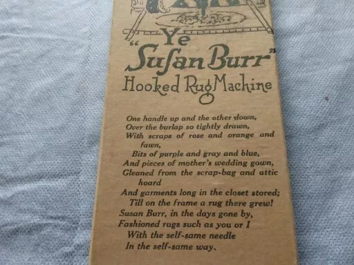 Máquina de alfombras enganchadas Ye Sufan Susan Burr de colección - como nueva en caja con patrón