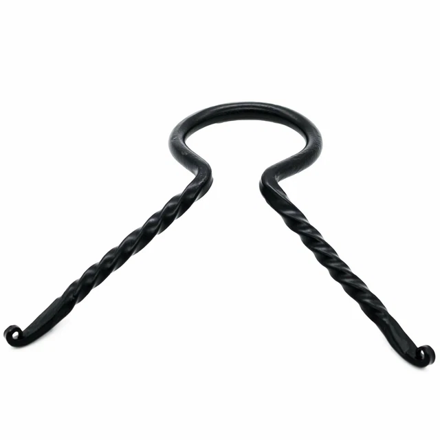 Hand Forged Twisted Iron Viking Drinking Horn Stand for Ale Beer Cup Rack Holder