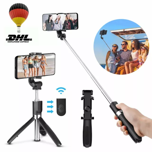Mini Bluetooth Selfie Stick Stange Stativ Monopod Smartphone Handy Halter 1-3Tag