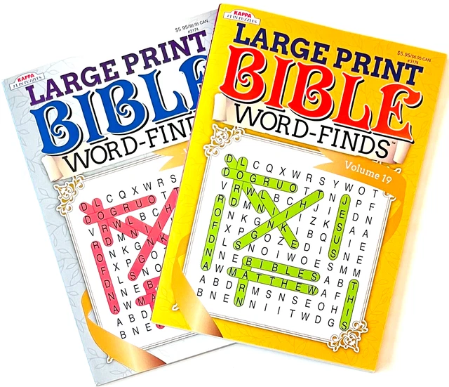 NEW LOT 4 Large Print BIBLE Word Search Find Seek Puzzle Books Kappa 67 ...