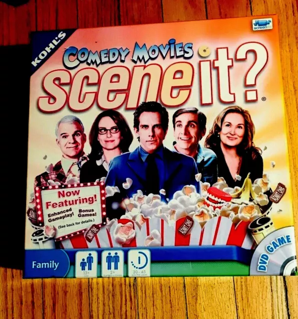 Scene it? COMEDY MOVIES Family Trivia DVD Board Game 100% COMPLETE! EUC