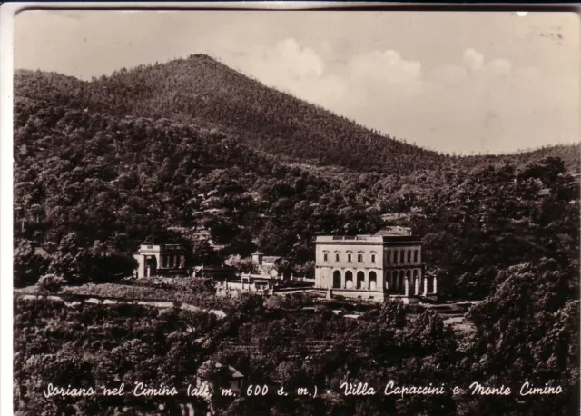 Cartolina  Soriano Nel Cimino  B/N   Viaggiata 1955 Villa Capaccini      Regalo