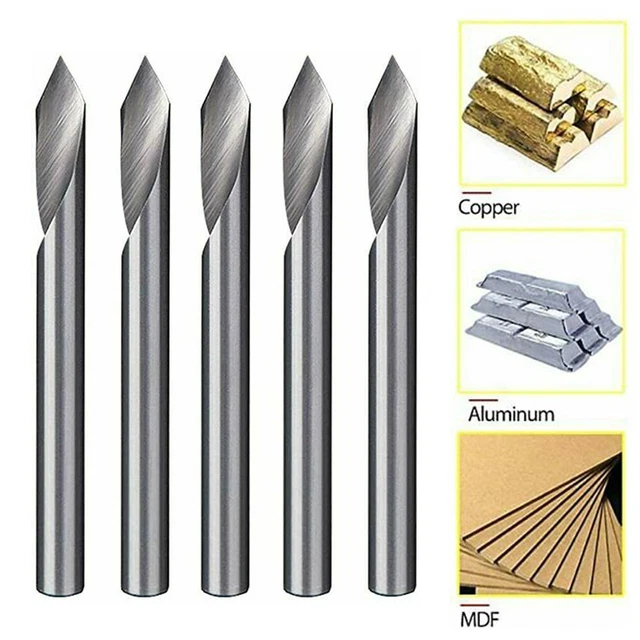 Premium 5 pz punte router a spirale scanalatura 20 gradi V per incisione CNC fon