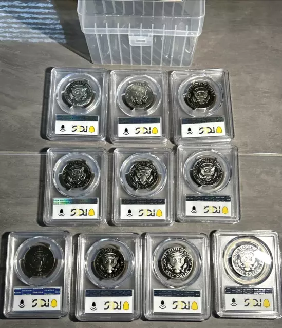 PCGS Coin Lot 🌟10 COINS🌟1970-80-90's S Kennedy Half Dollars - PR69DCAM 2