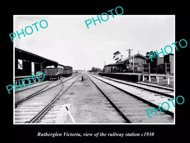 Old Large Historic Photo Of Rutherglen Victoria The Railway Station 1930