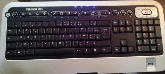 Clavier Multimédia Packard Bell KUF0510 AZERTY Français - USB - Avec Lecteur D'empreintes - Occasion