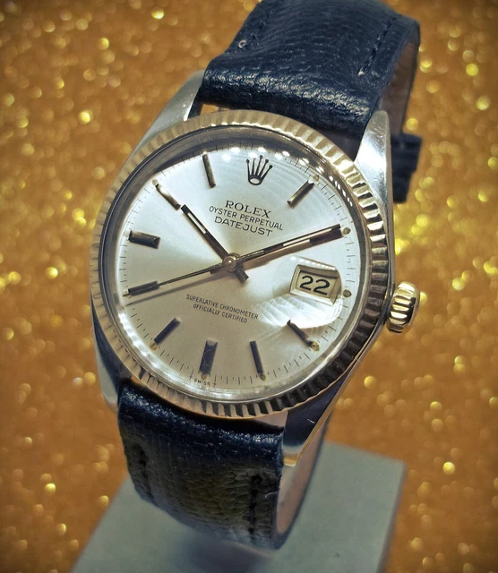 VTG ROLEX OYSTER PERPETUAL DATE JUST QUICK SET 16013 36mm STEEL & 18K GOLD BEZEL VTG ROLEX OYSTER PERPETUAL DATE JUST QUICK SET 16013 36mm STEEL & 18K GOLD BEZEL