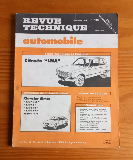 Revue technique automobile - N° 396 : Citroën " LNA " Chrysler Simca