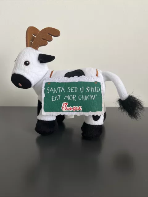 2015 Chick-fil-A Santa Sed U Should Eat Mor Chikin’ Cow Plush RARE