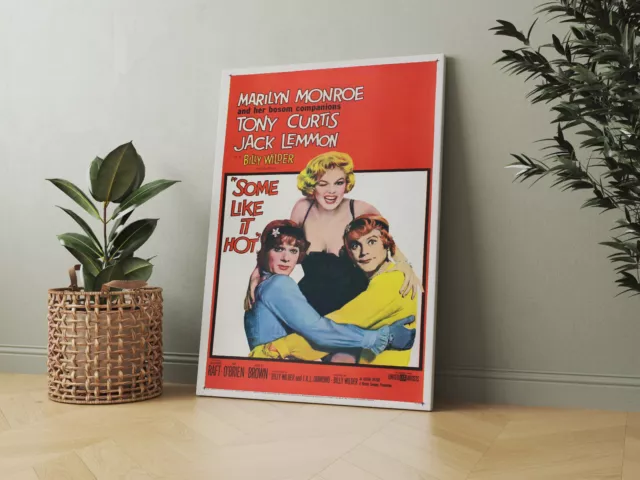 Vintage Some Like It Hot Marilyn Movie - Canvas - Framed or Poster