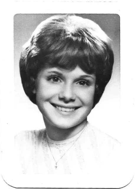 Vintage Old 1960's Photo of Cute Girl Woman Smiling with Bouffant Hairstyle