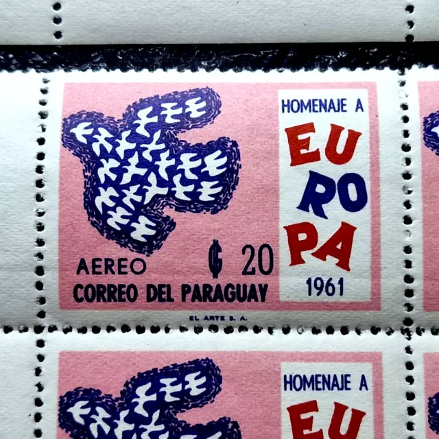 Paraguay 1961 - Estampillada sin montar o nunca montada - Aves - Correo aéreo - Sc $172.00+ 3