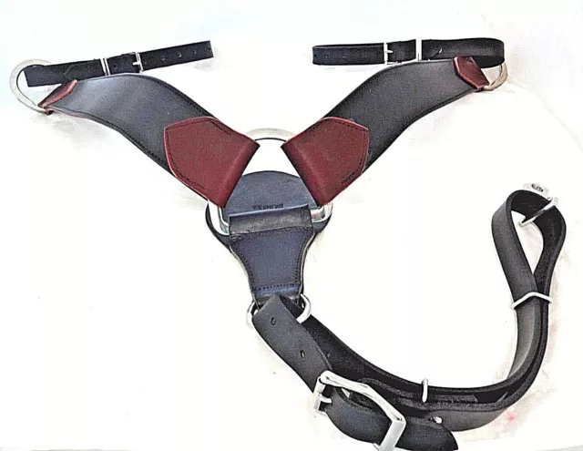 Breast Collar Roper Black Burgundy Latigo Heavy Duty Horse Tack Hermann Oak New