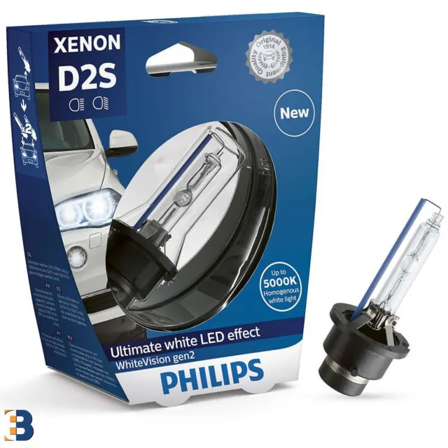 PHILIPS D2S White Vision GEN2 Xenon Headlight Bulb HID 5000K 85415WHV2C1 1 Piece