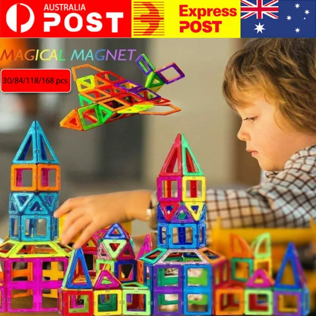 Kids Magnetic Blocks Building Toys For  Magnet Mini Tiles Kit Construction Fort