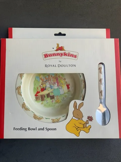 Royal Doulton Bunnykins Feeding Bowl And Spoon In Original Box