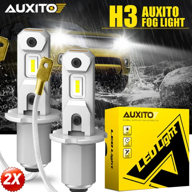 Auxito H3  LED Fog light Globes Bulbs Lamp Kit 13000LM White Fanless Canbus Free