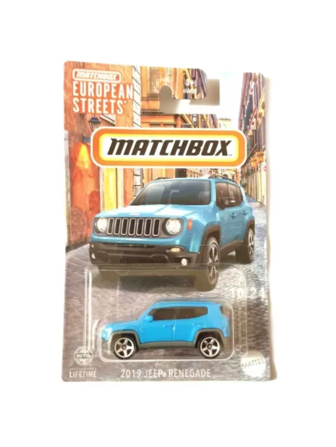 2019 Matchbox 1/64 Jeep Renegade Blue Diecast Modelcar European Street News 2024