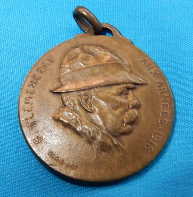 Ww1 1918 French Medal G Clemenceau Aux Armies World War I Military