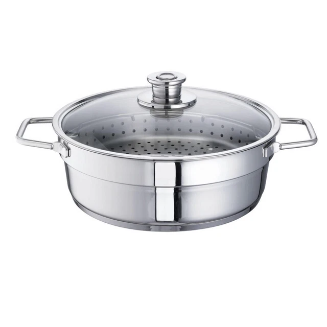 Schulte-Ufer Aroma-Dämpfer Wega, Dampfgarer, Dampftopf Edelstahl, 30cm, 0013330