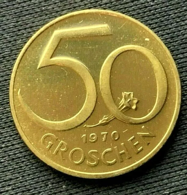 1970 Austria 50 Groschen PROOF ( Mintage 128k )   #C157