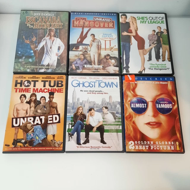 Comedy Movies Hangover Almost Famous Hot Tub Time Machine Ghostown LOT OF 6 DVDs