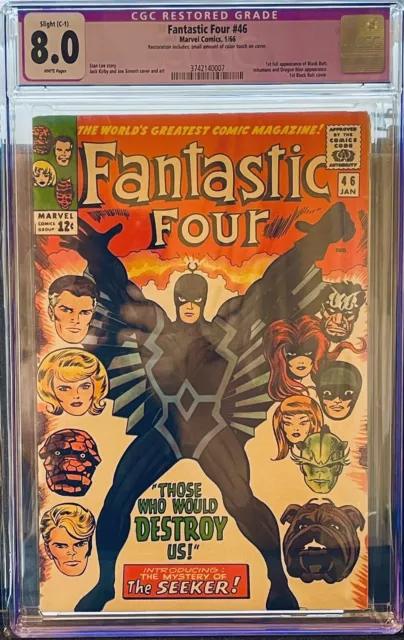 FANTASTIC FOUR #46 1966 CGC 8.0 WP Slight CT 1st Black Bolt Inhumans Illuminati