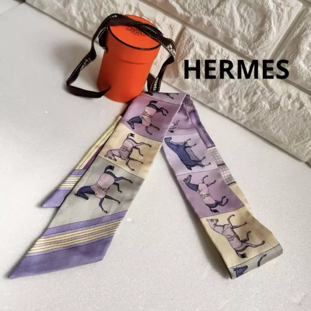 HERMES TWILLY SCARF Horse Check $217.62 - PicClick