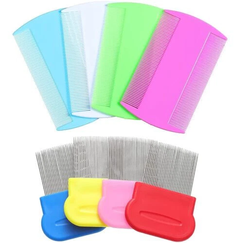 8 Pieces Flea Lice Combs Double Sided Lice Removal Comb Hair Grooming Comb wi..