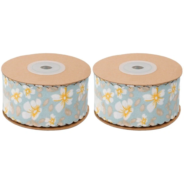 ruban en mousseline avec bord 2 rouleaux de motif de fleur