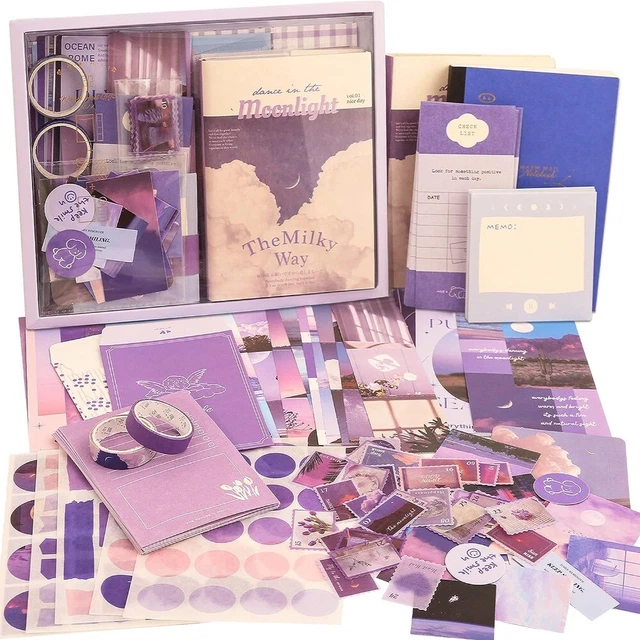 Lila Ästhetische Aufkleber Washi Papier Sammelalbum-Aufkleber Aufkleber  DIY