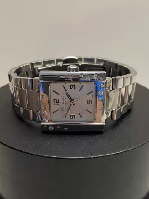 Ladies Stainless Steel Diamond set Christian Dior Quartz Watch