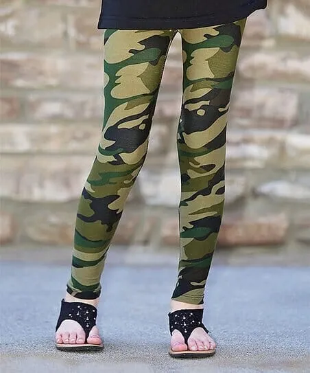 NEW Girls Small Green Camouflage Leggings (Feel Soft as Lularoe)