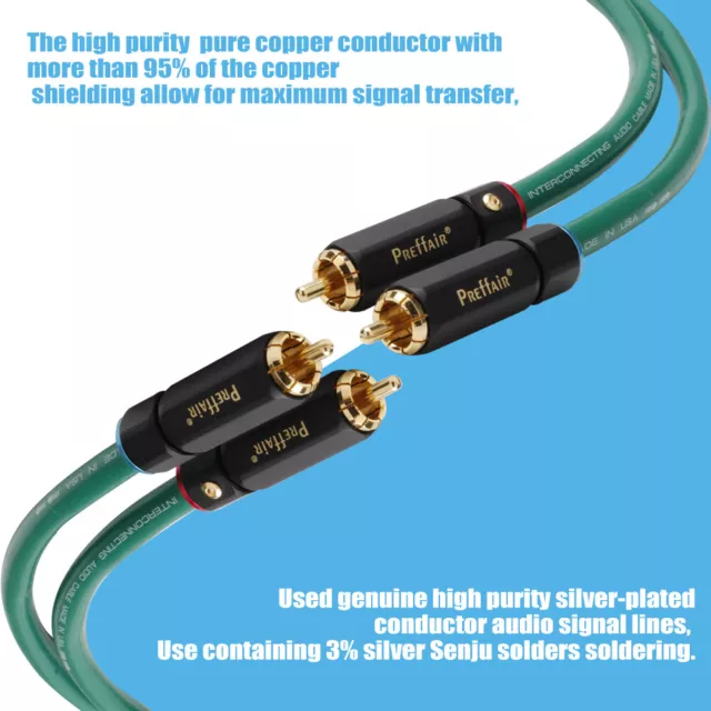 1M Preffair HiFi Silver-plated RCA Cable high-Quality OFC HiFi RCA audio Cable