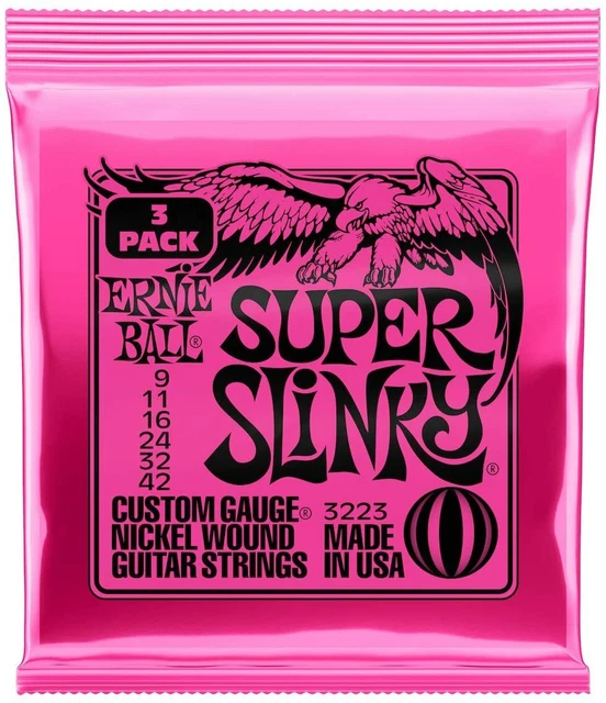 Guitar Strings Electric 3223 Ernie Ball 2223 Super Slinky 9-42 Offer X3 SETS