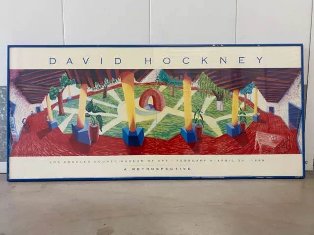 🔥 RARE Vintage David Hockney Modern LACMA Exhibition Lithograph Poster, 1988